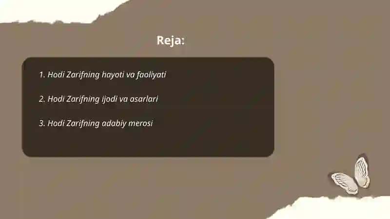 Hodi Zarif hayoti va ijodiy faoliyati 2