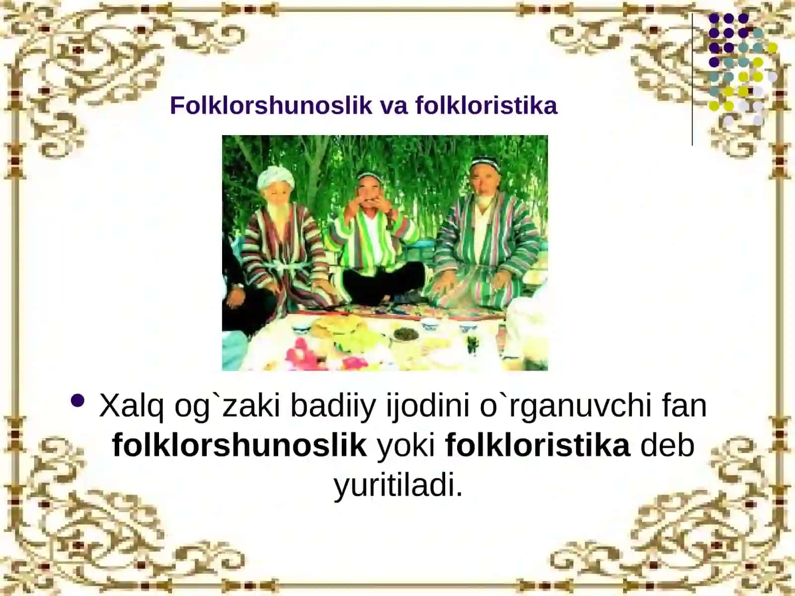 O'ZBEK XALQ MUSIQIY FOLKLOR JANIRLARINING UMUMIY TASNIFI 2