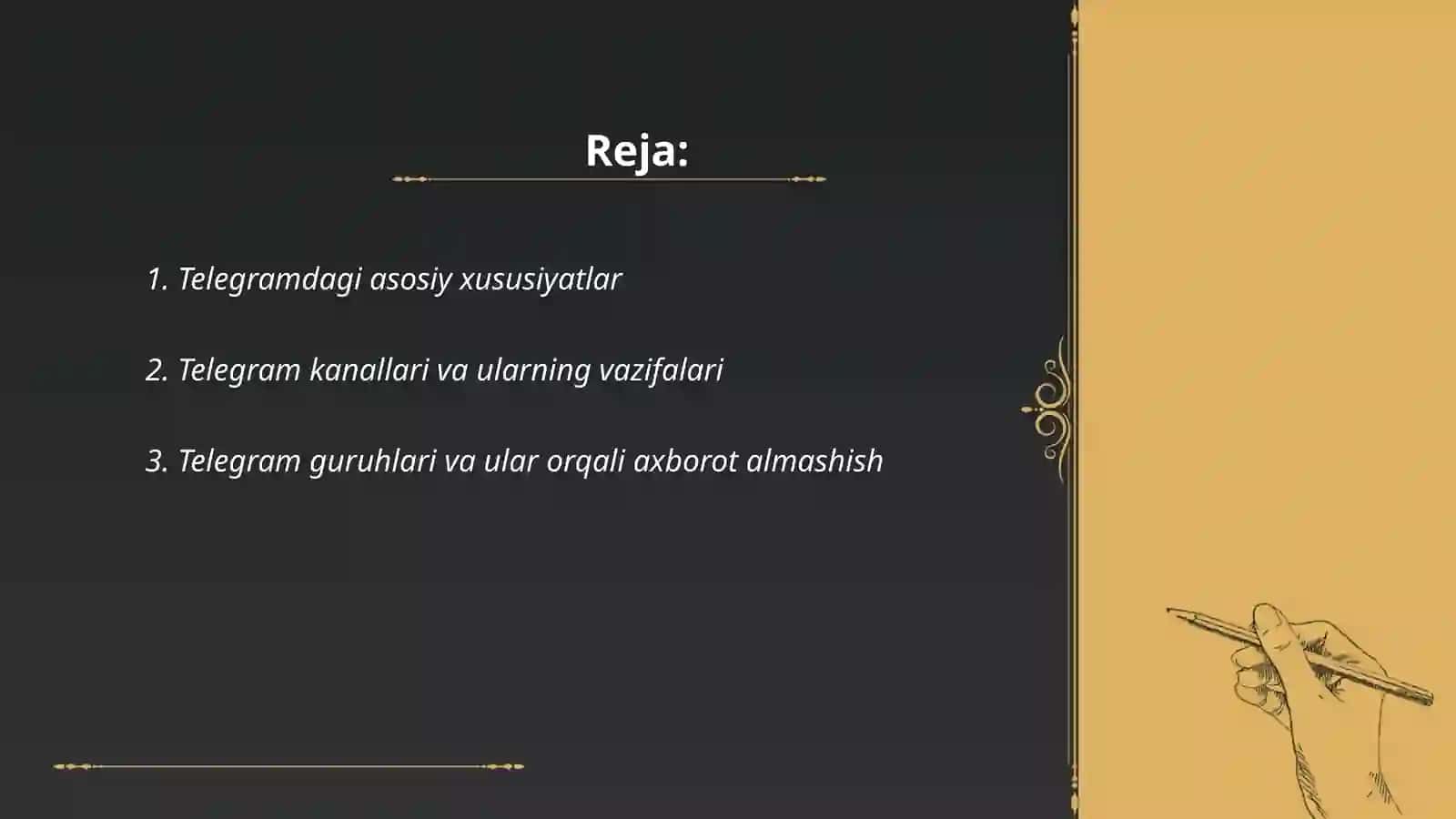 Tarmoqda axborotlar almashish. Telegram dasturi va uning imkoniyatlari 2