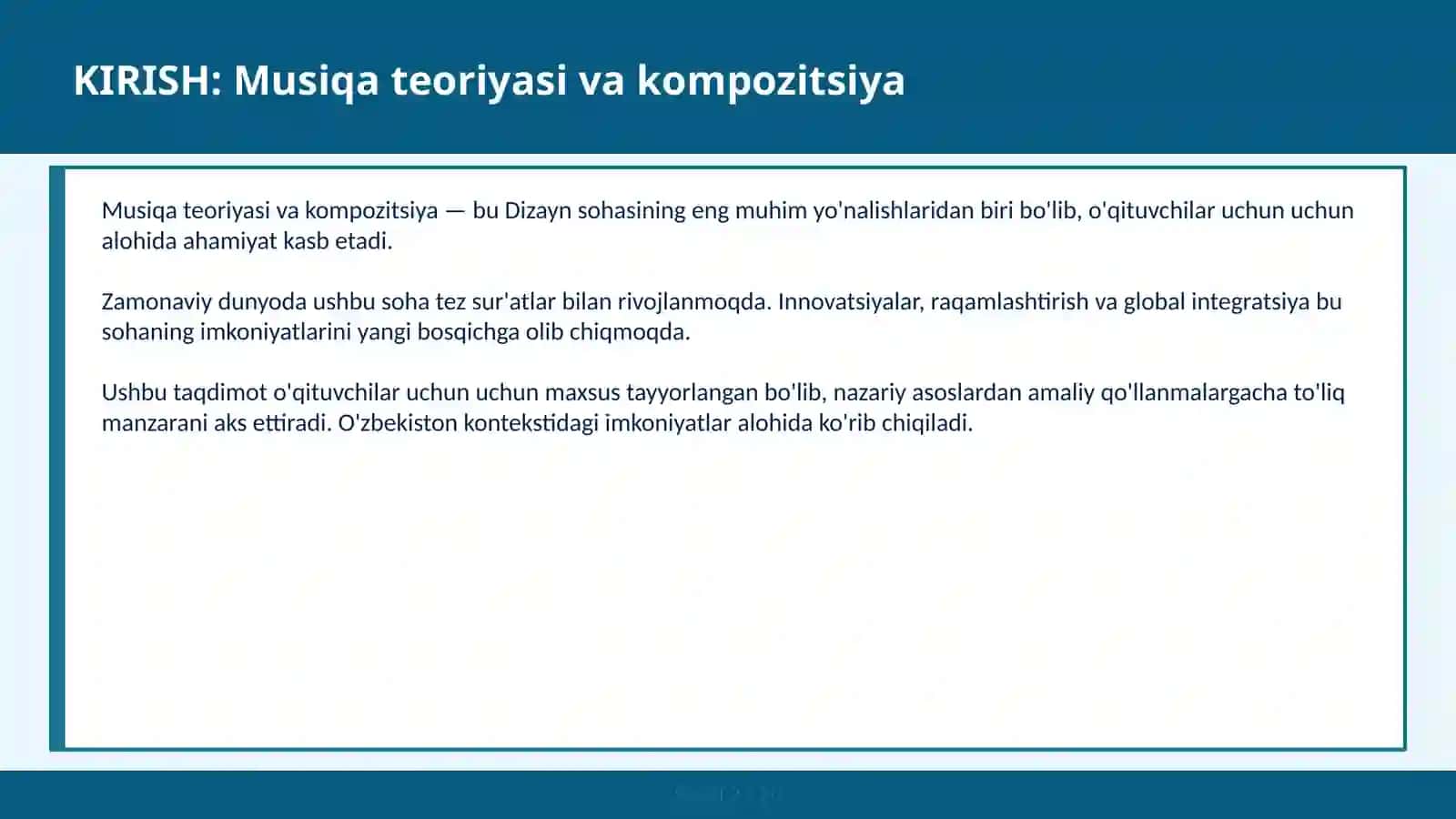 Musiqa teoriyasi va kompozitsiya 2