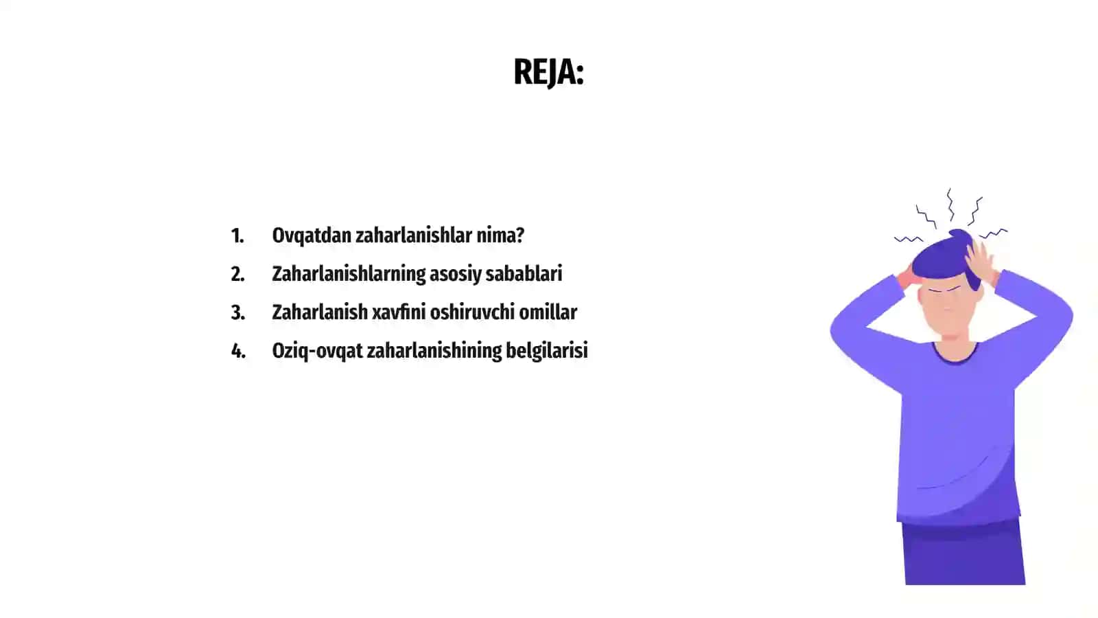 Ovqatdan zaharlanishlar va ularni oldini olish choralari. 2