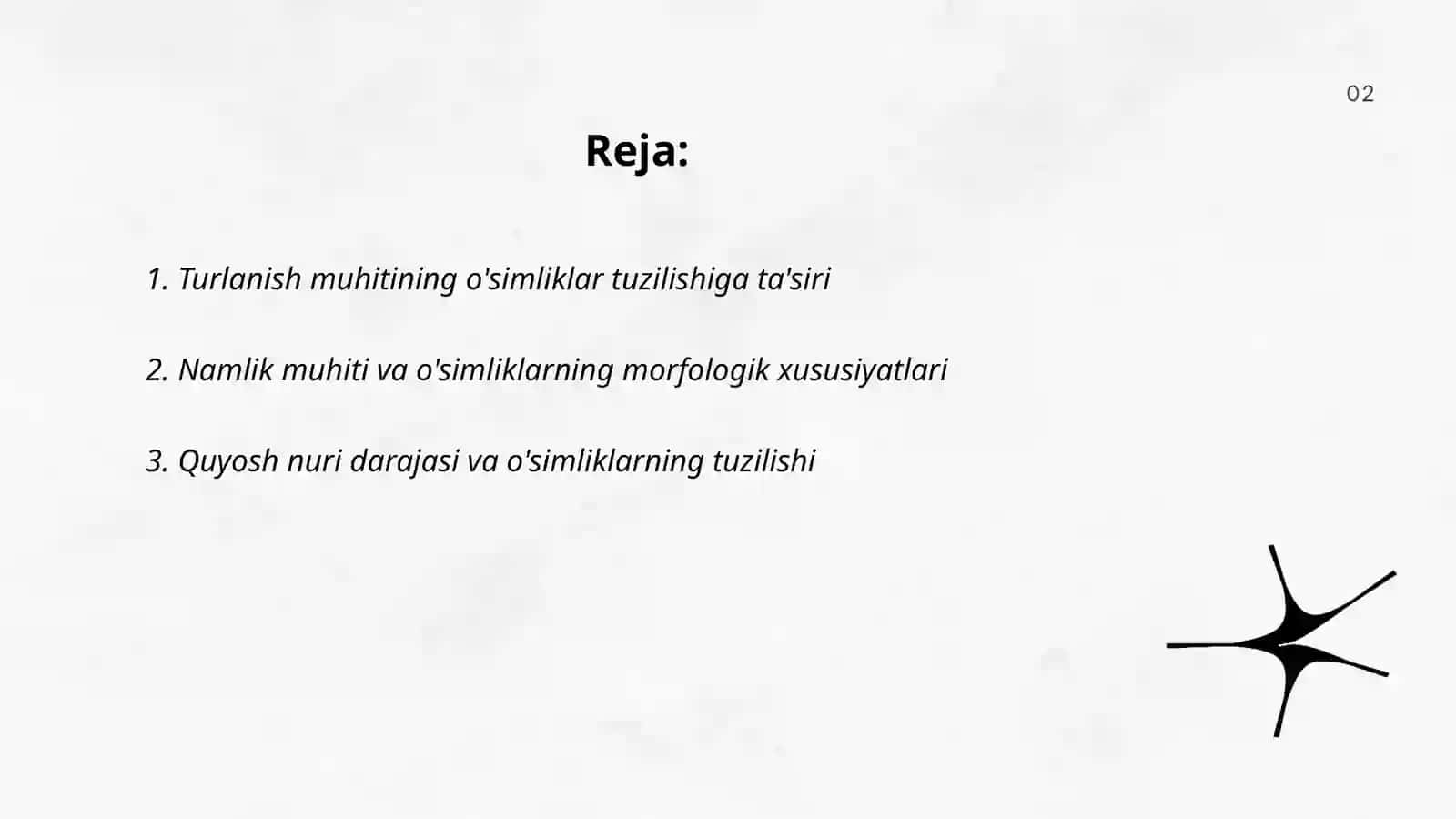 TURLI MUHIT SHAROITDA O'SGAN O'SMLIKLARNING TUZILISHINI TAQQOSLASH 2