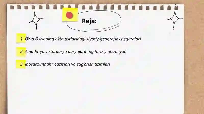 O’rta Osiyoning o’rta asrlar tarixiy geografiyasi 2