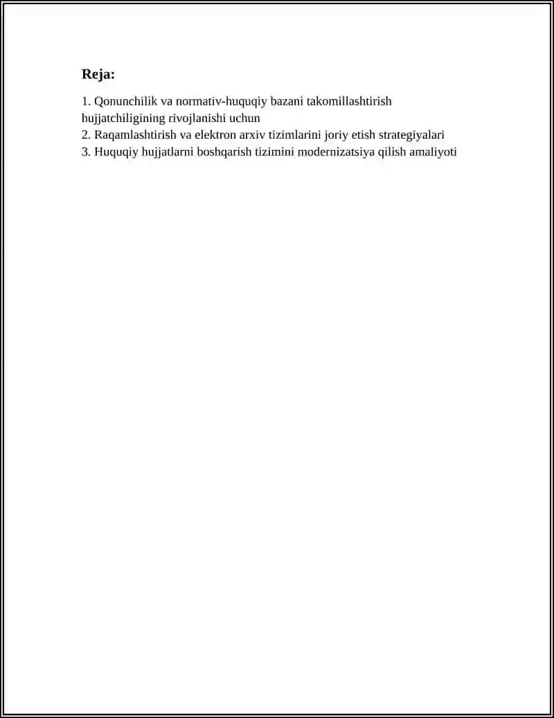 OʻZBEKISTON RESPUBLIKASIDA HUJJATCHILIGNINING TAKOMILLASHI 2