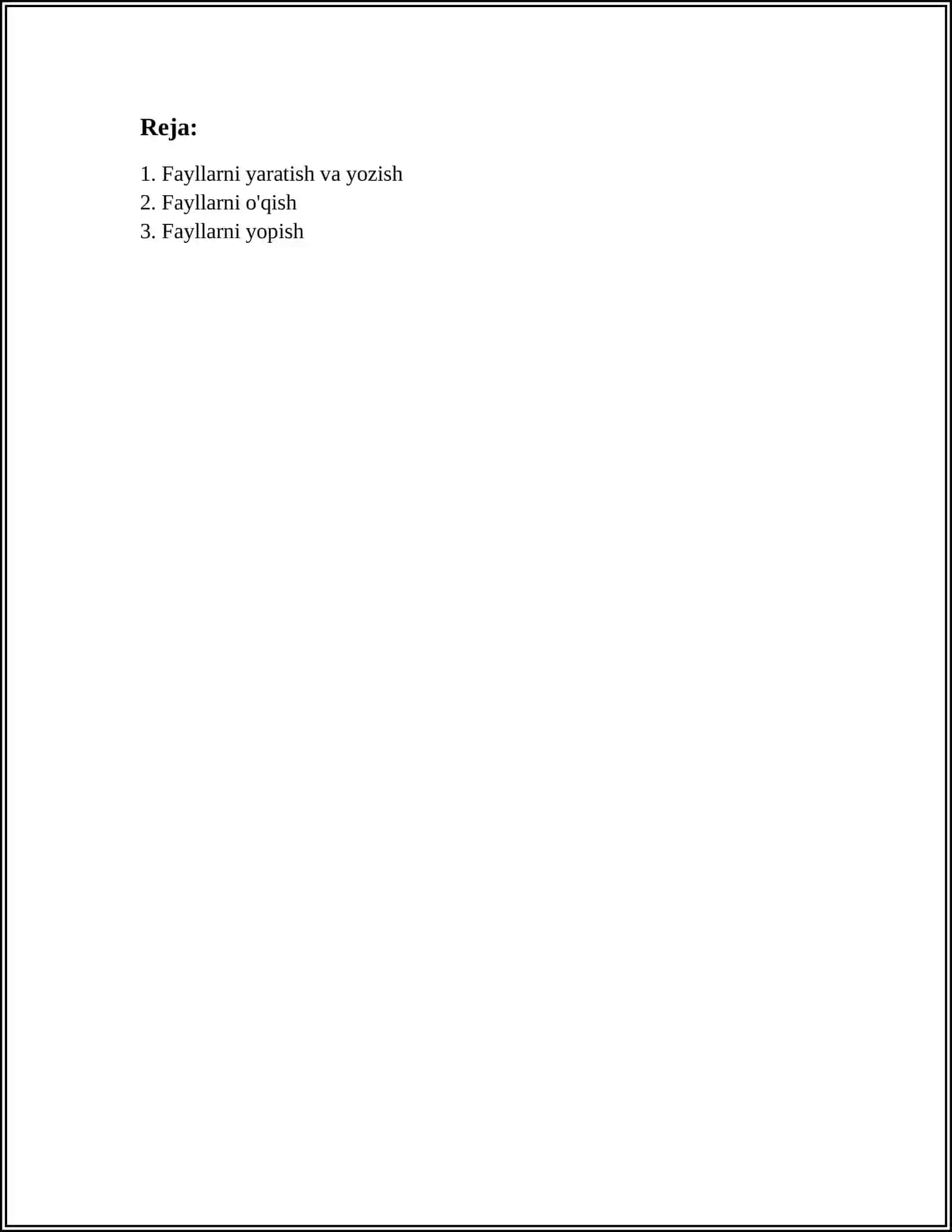 PYTHON DA FAYLLAR BILAN ISHLASH 2