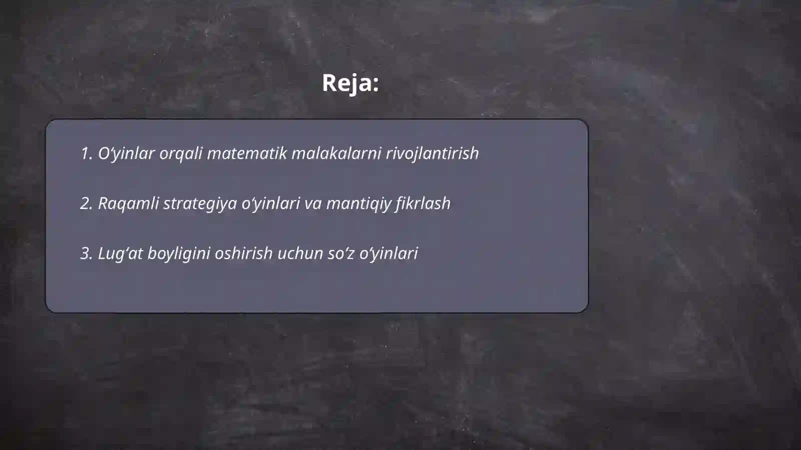 Oʻyinlar orqali matematik malakalarni rivojlantirish 2