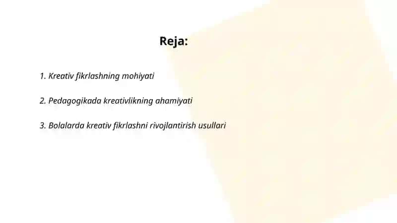 Kreativ fikrlash pedagogikasining oʻziga xos xususiyatlari 2