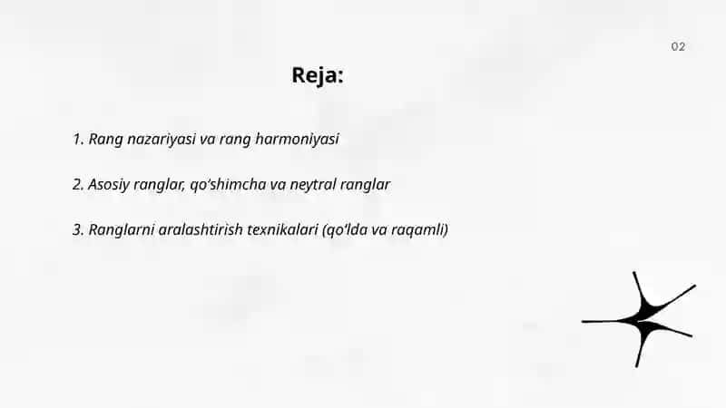Ranglar bilan ishlash, boʻyash va toʻldirish 2