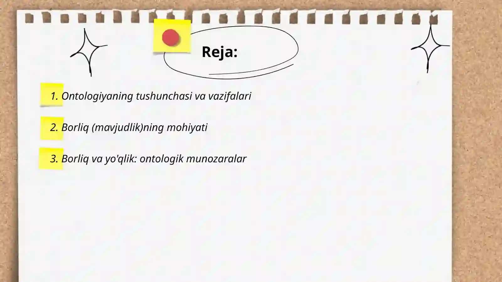 Ontologiya.Borliq falsafasi 2