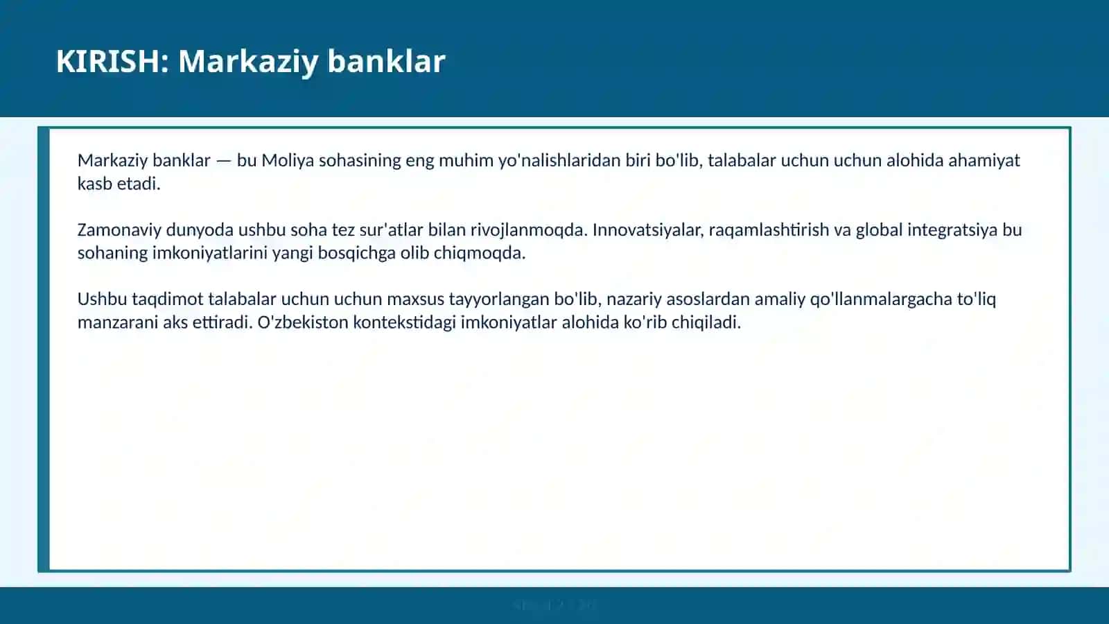 Markaziy banklar 2
