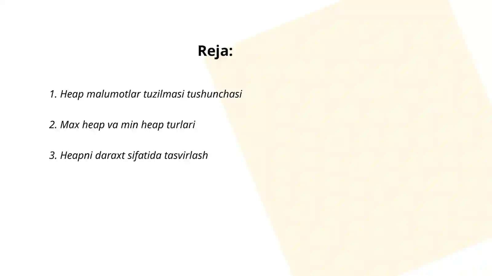 Heap malumotlar tuzilmasi va uning metodlari bilan ishlash 2