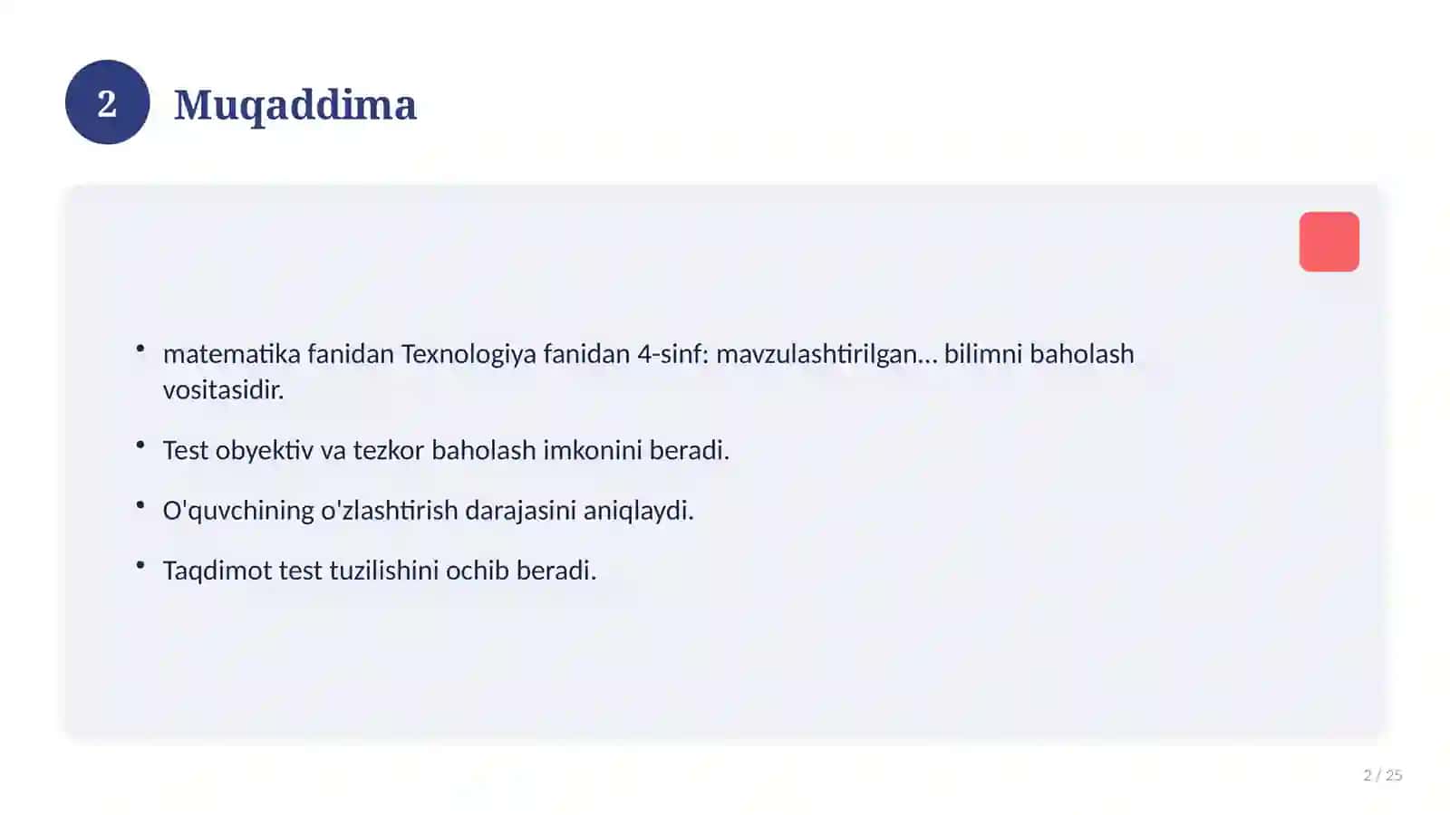 Texnologiya fanidan 4-sinf: mavzulashtirilgan nazorat ishi va tahlil 2