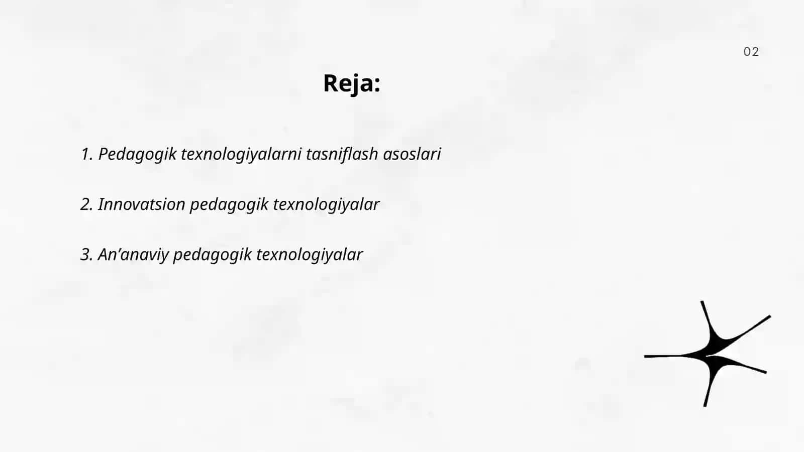 Pedagogik texnologiyalar tasnifi 2