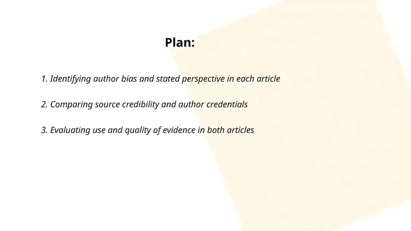 Comparing Two Articles on the same topic - evaluating perspective and reliability 2