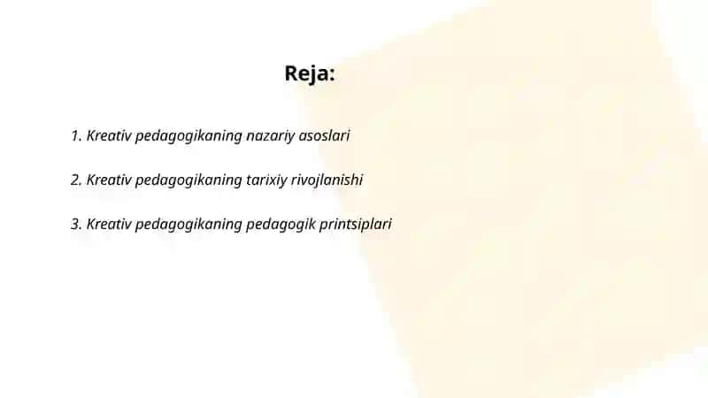 Kreativ pedagogika ilmiy yonalish 2