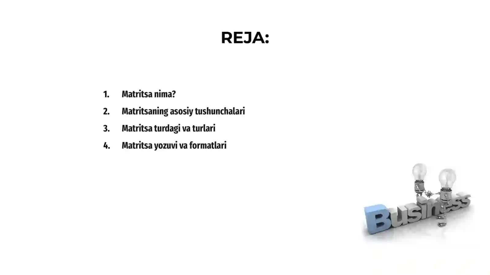 Matritsa va uning ustida amallar 2