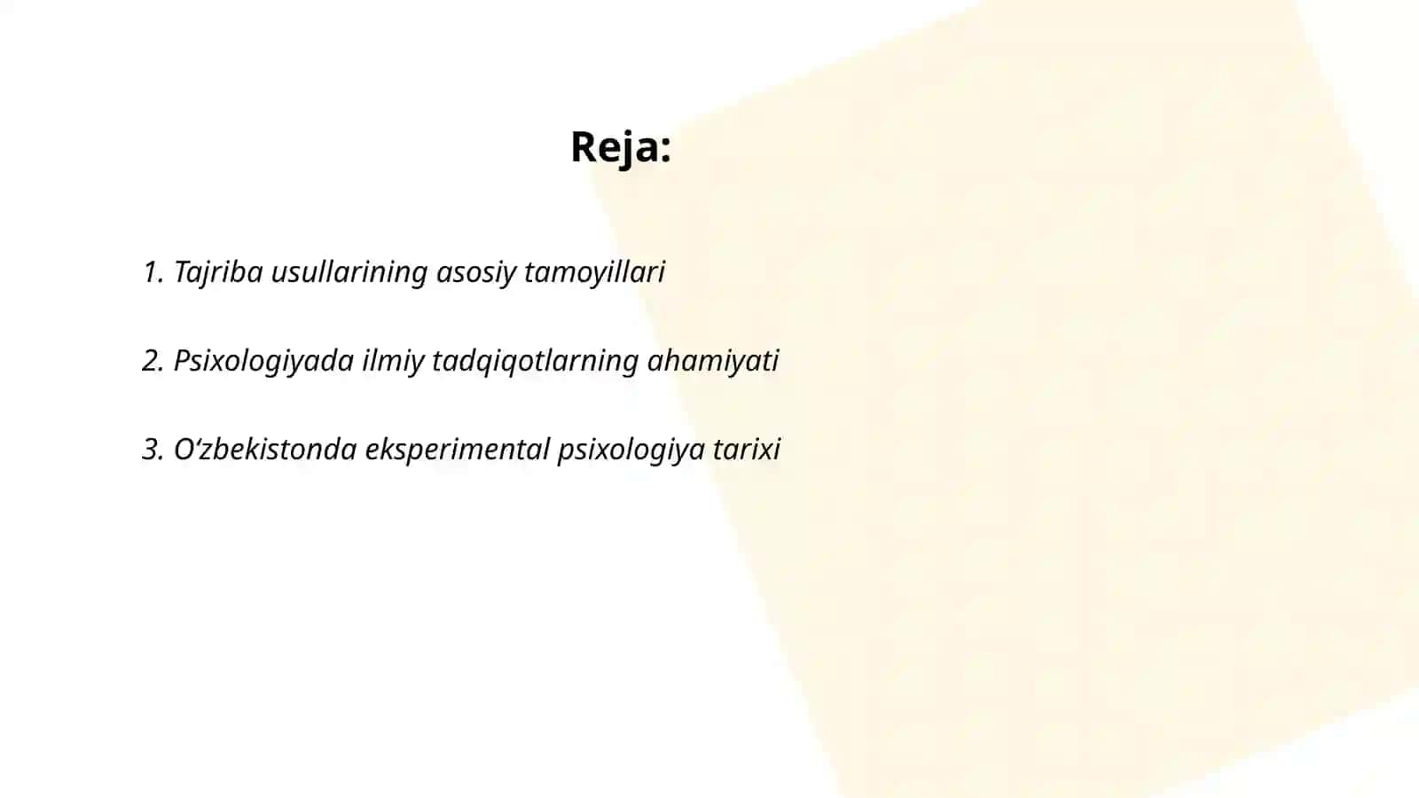 Eksperiment psixologiyaning hozirgi holati 2