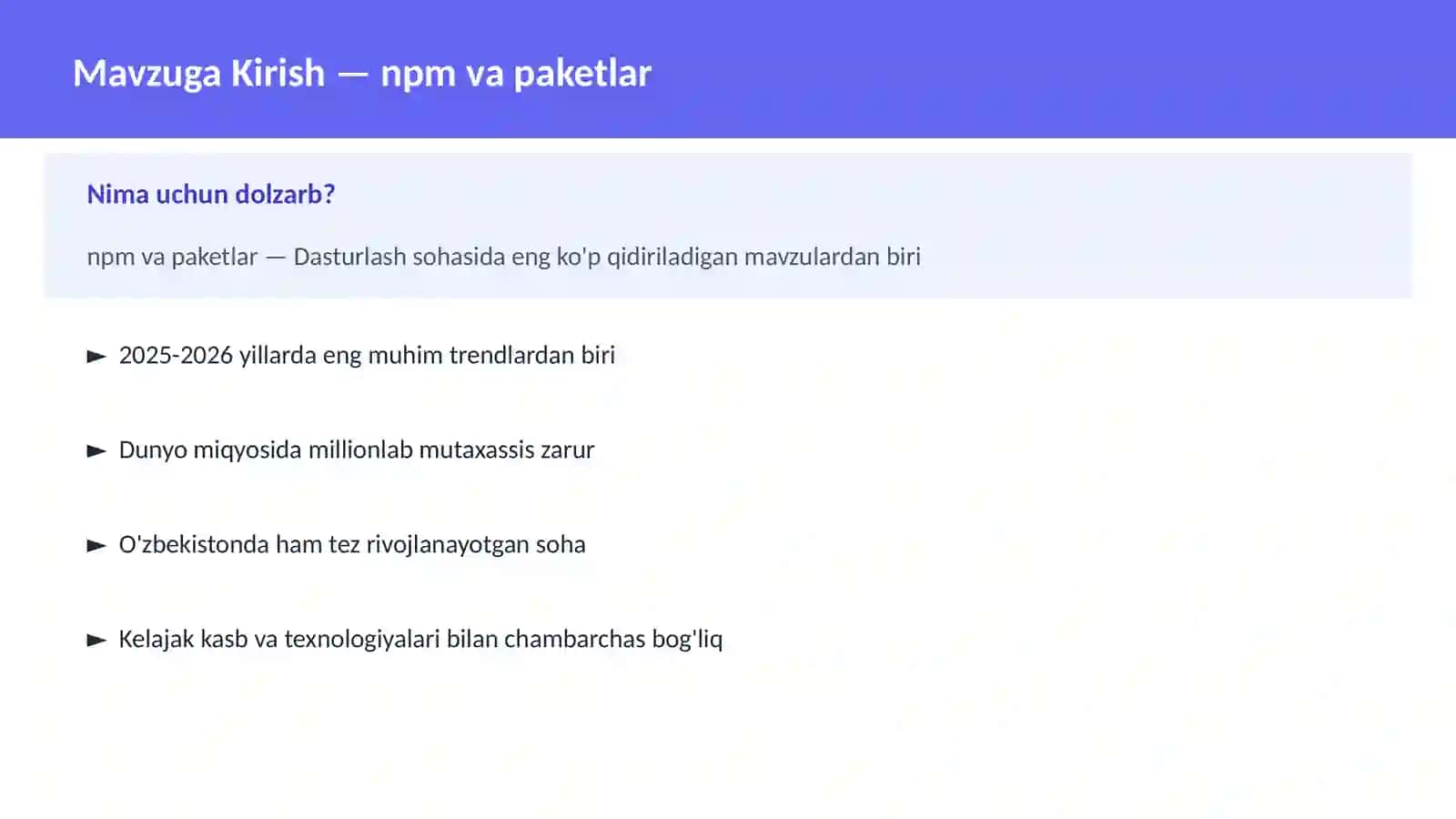 npm va paketlar 2