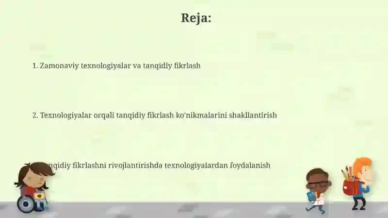 Tanqidiy fikrlashni rivojlantirish texnologiyasi 2