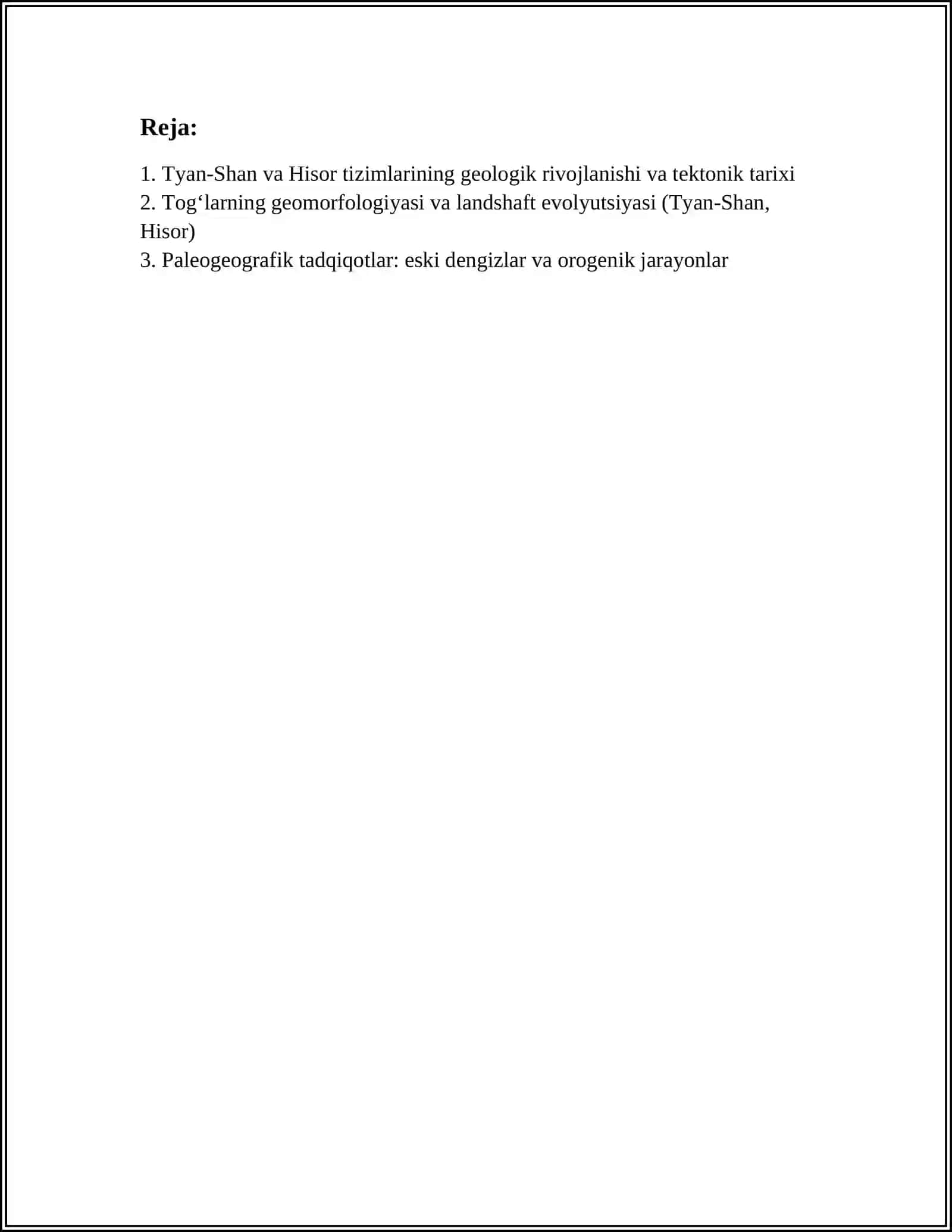 TOGʻLI HUDUDLAR: (TYANSHAN HISOR) TARIXIY GEOGRAFIK YONDASHUV 2
