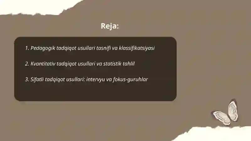 Pedagogika fanining ilmiy-tadqiqot metodlari 2