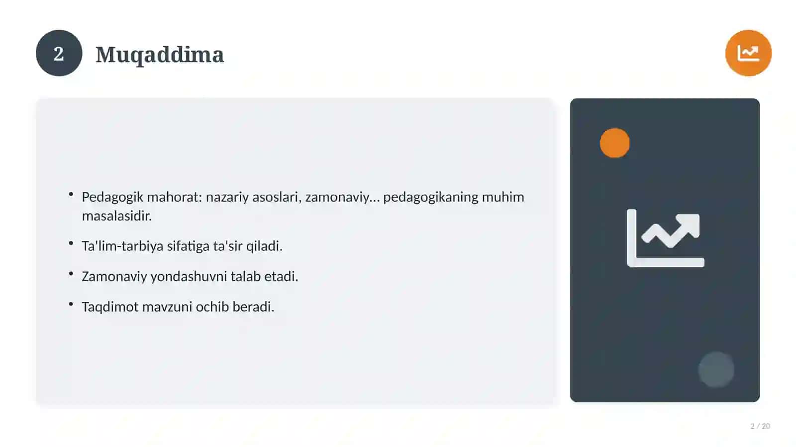 Pedagogik mahorat: nazariy asoslari, zamonaviy yondashuvda (Amaliyot hisoboti) 2