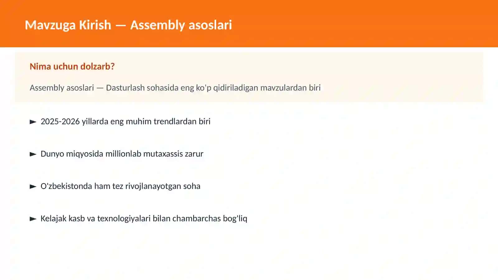 Assembly asoslari 2