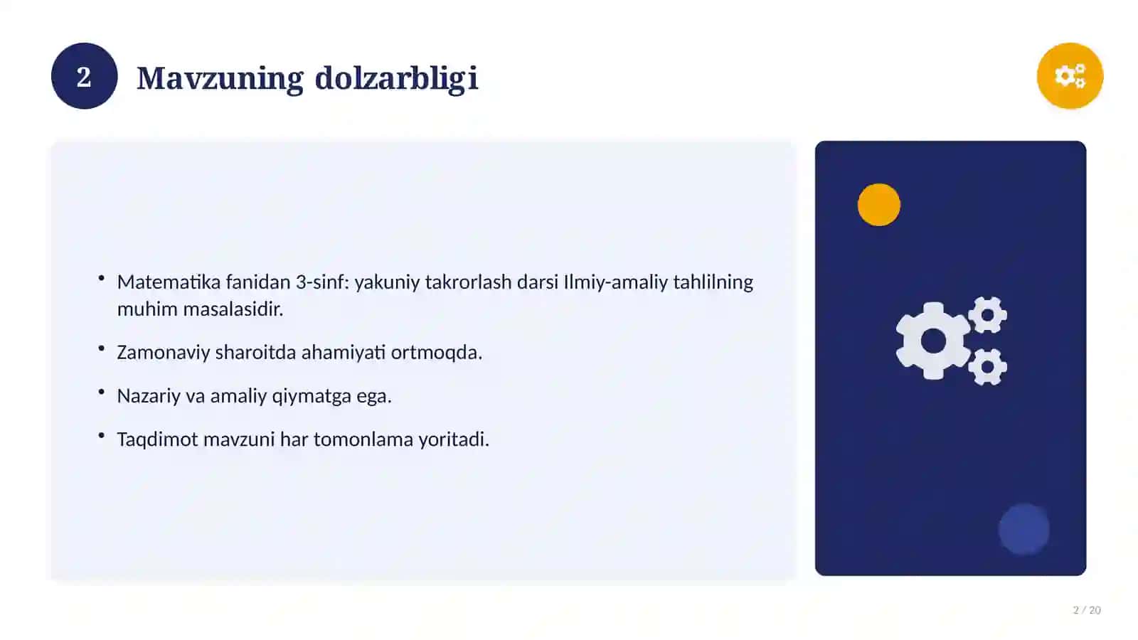 Matematika fanidan 3-sinf: yakuniy takrorlash darsi 2