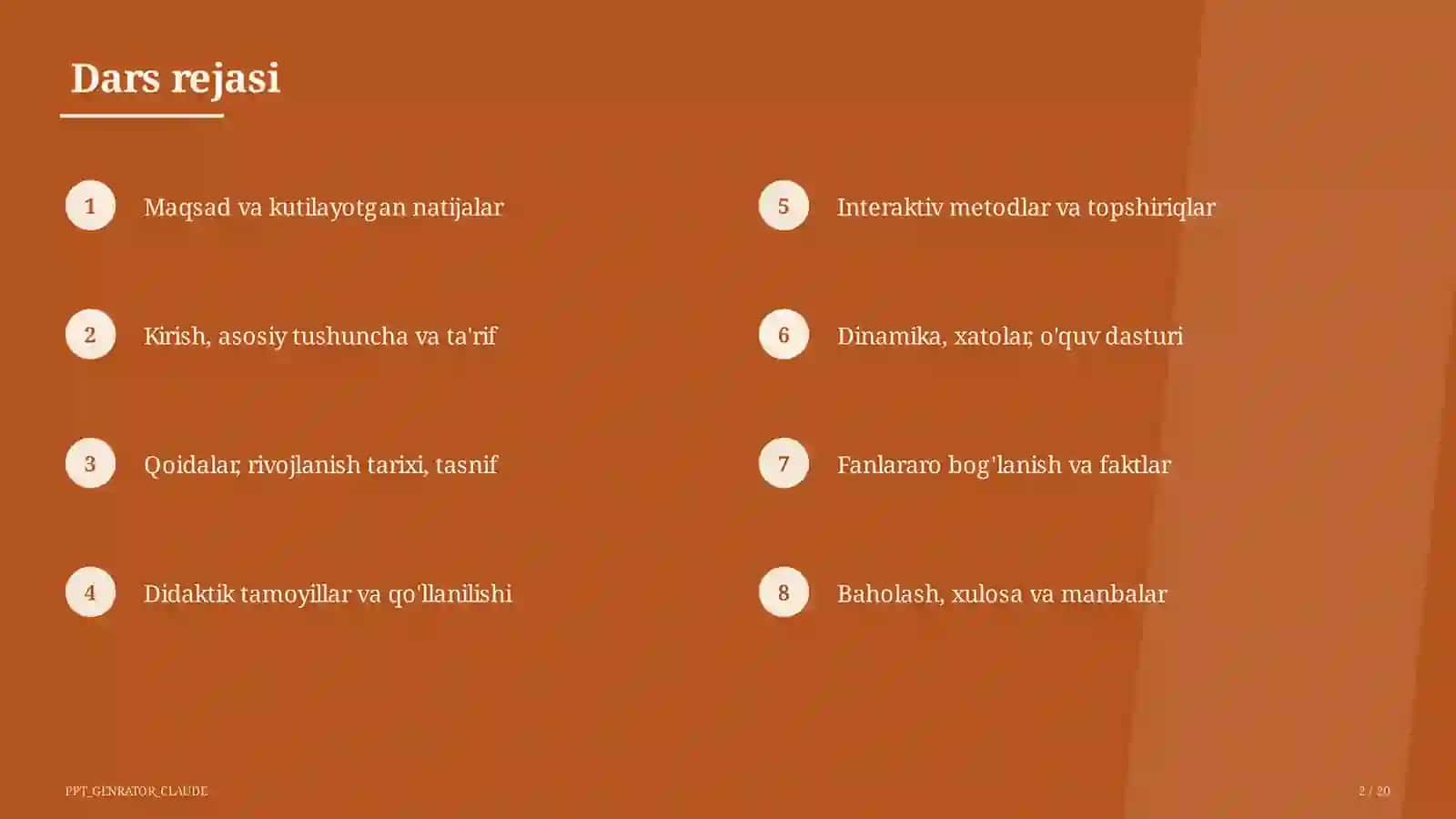 Ingliz tili (1–11) — takrorlash darsi uchun 2