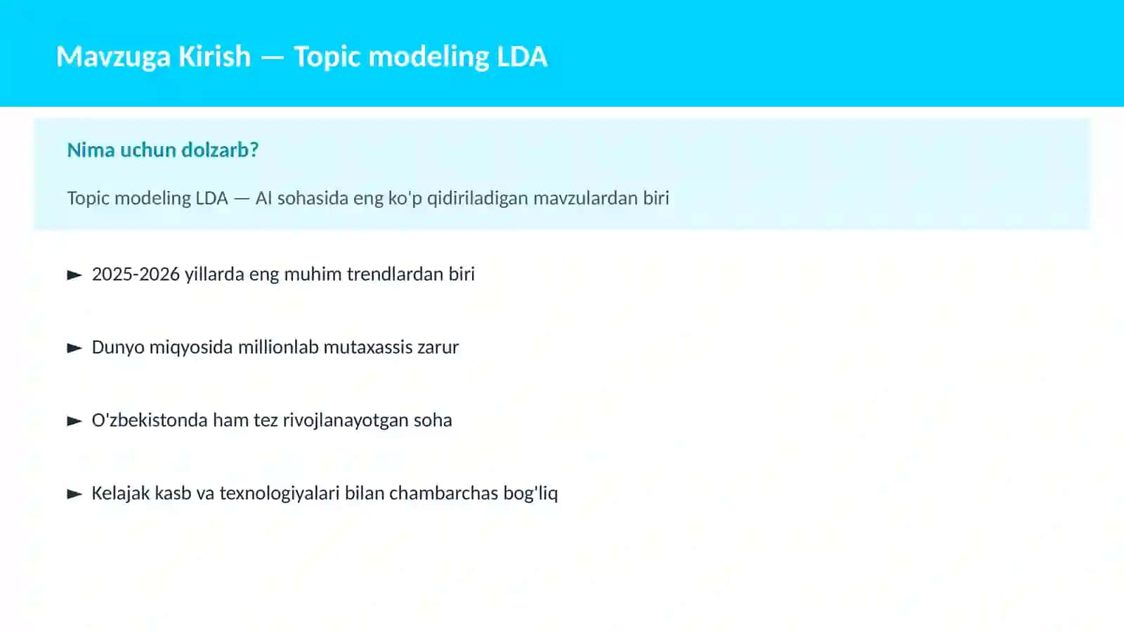 Topic modeling LDA 2