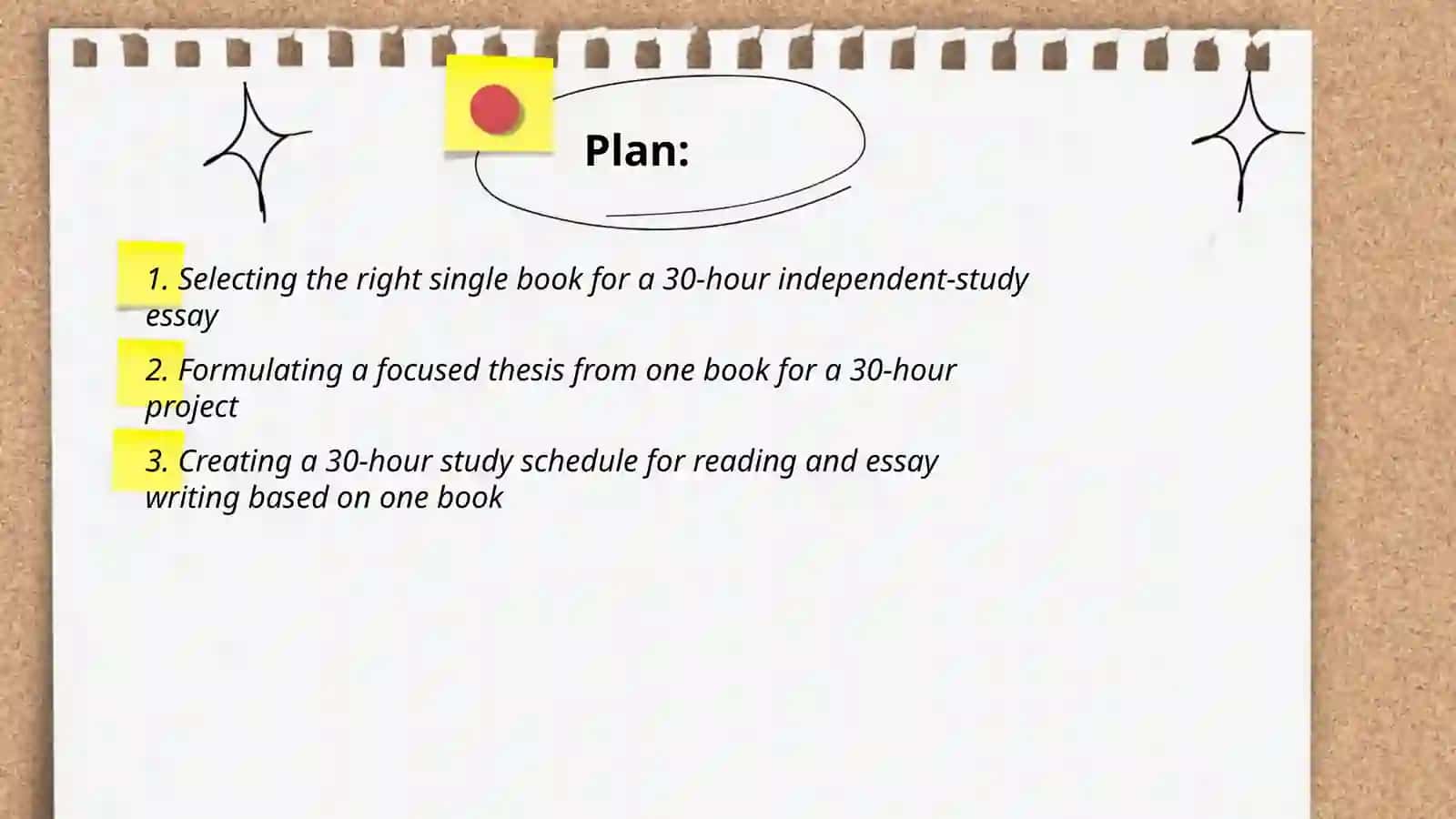 Writing an essay based on one book on independent study 30 hours 2