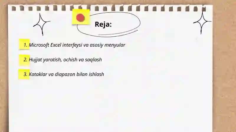 Microsoft Excel dasturi 2