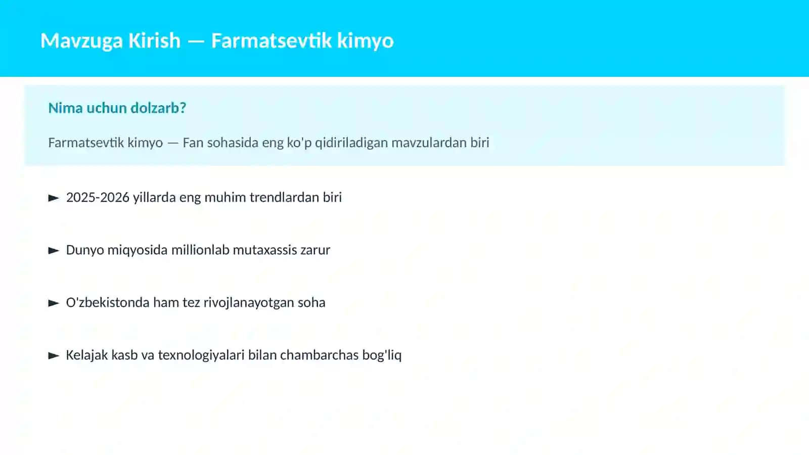 Farmatsevtik kimyo 2