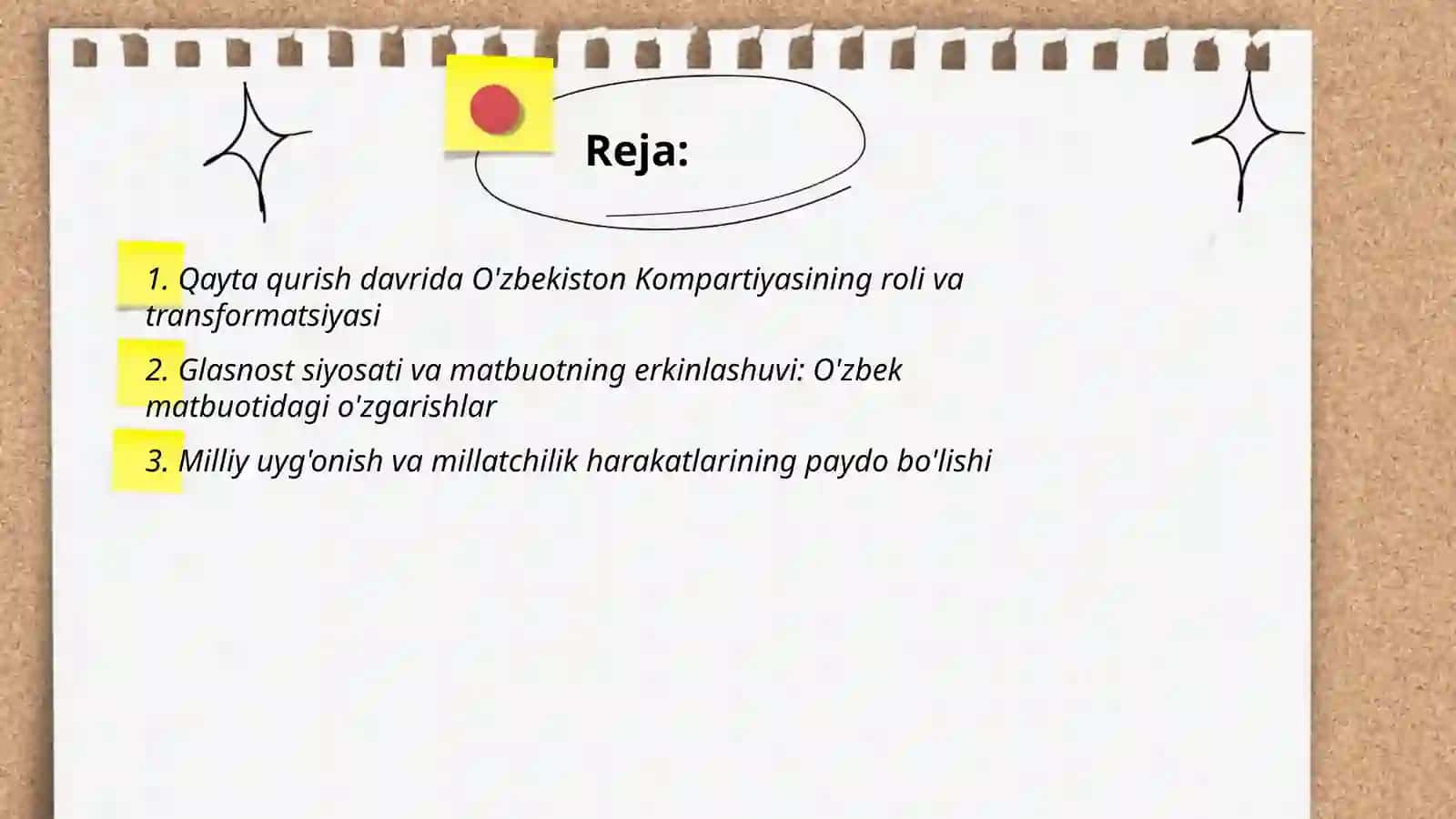 Qayta qurish” yillarida O’zbekistondagi ijtimoiy-siyosiy vaziyat 2