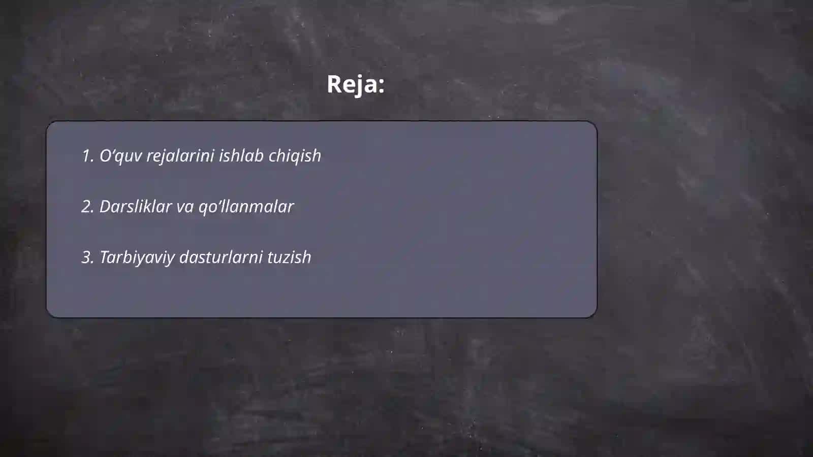O'quv rejalarini ishlab chiqish 2