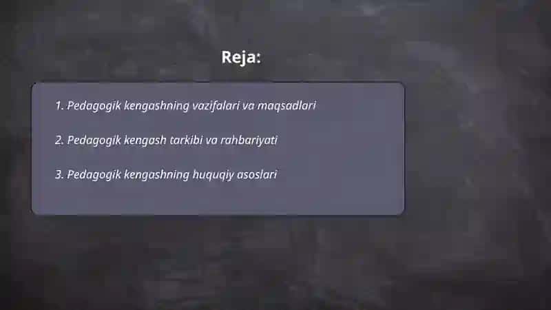 Pedagogik kengash va uning asosiy vazifalari 2