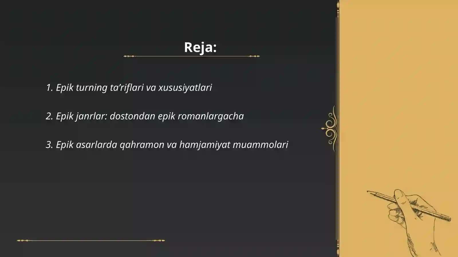 Adabiy tur va janrlar epik tur va dramatik komediya turlari 2