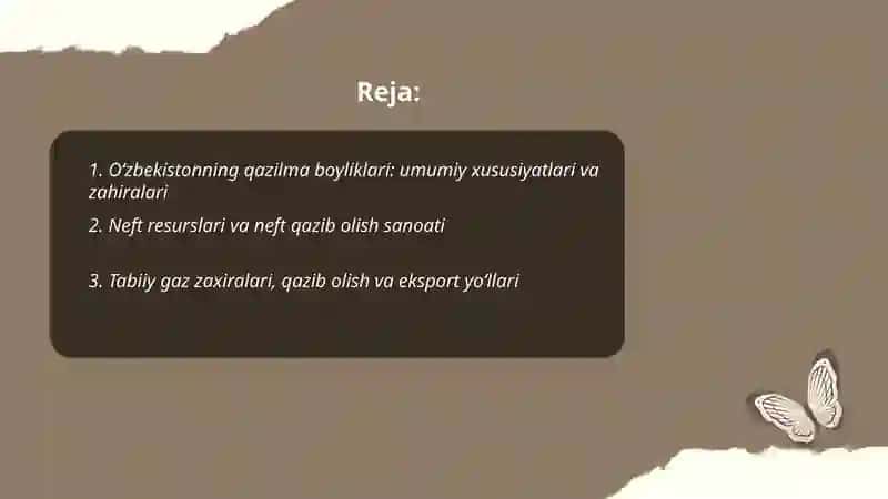 Oʻzbekistonning qazilma boyliklari 2