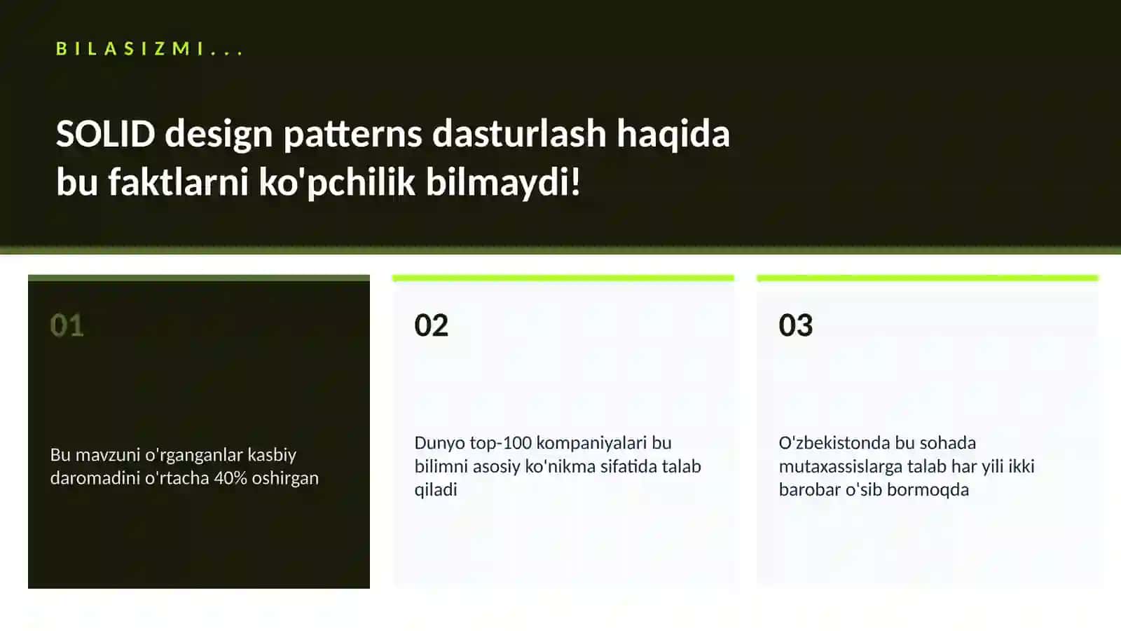 SOLID design patterns dasturlash 2