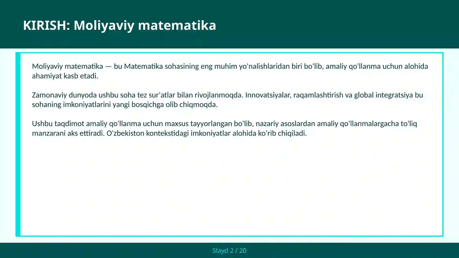 Moliyaviy matematika 2