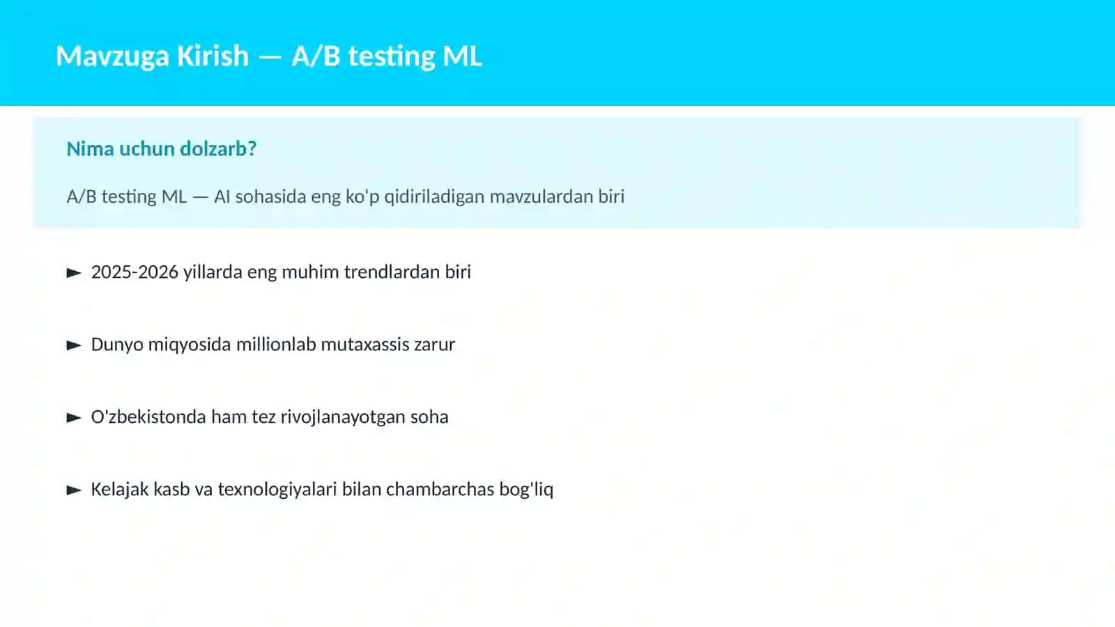 A/B testing ML 2