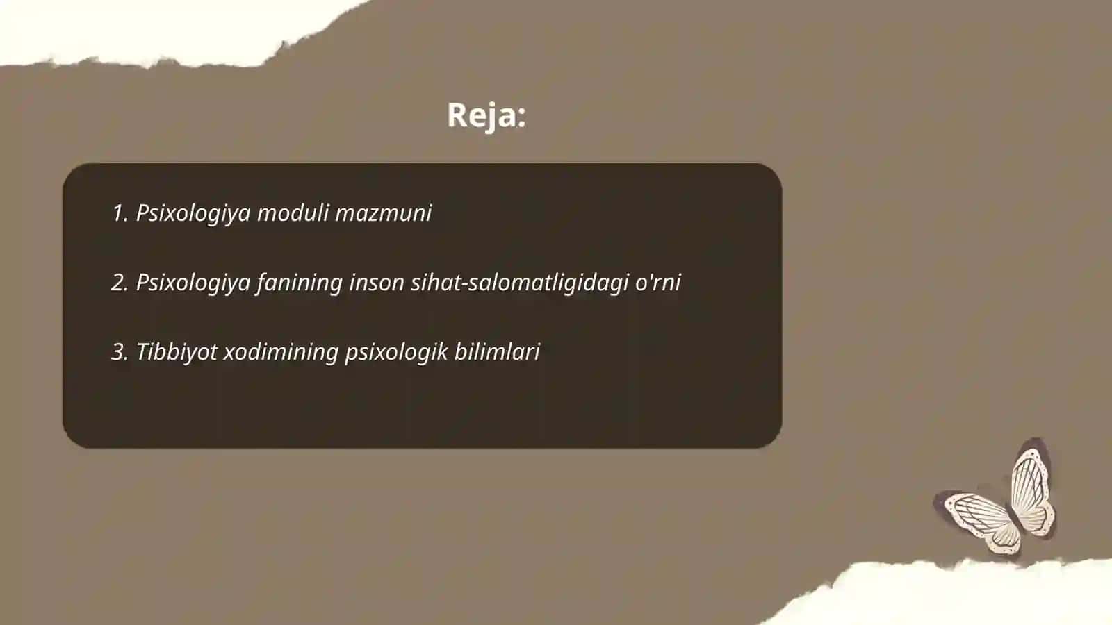 Psixologiya modulining predmeti maqsadi va vazifalari 2