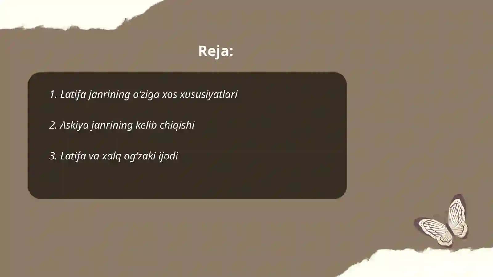 Latifa, lof va askiya janrlari 2