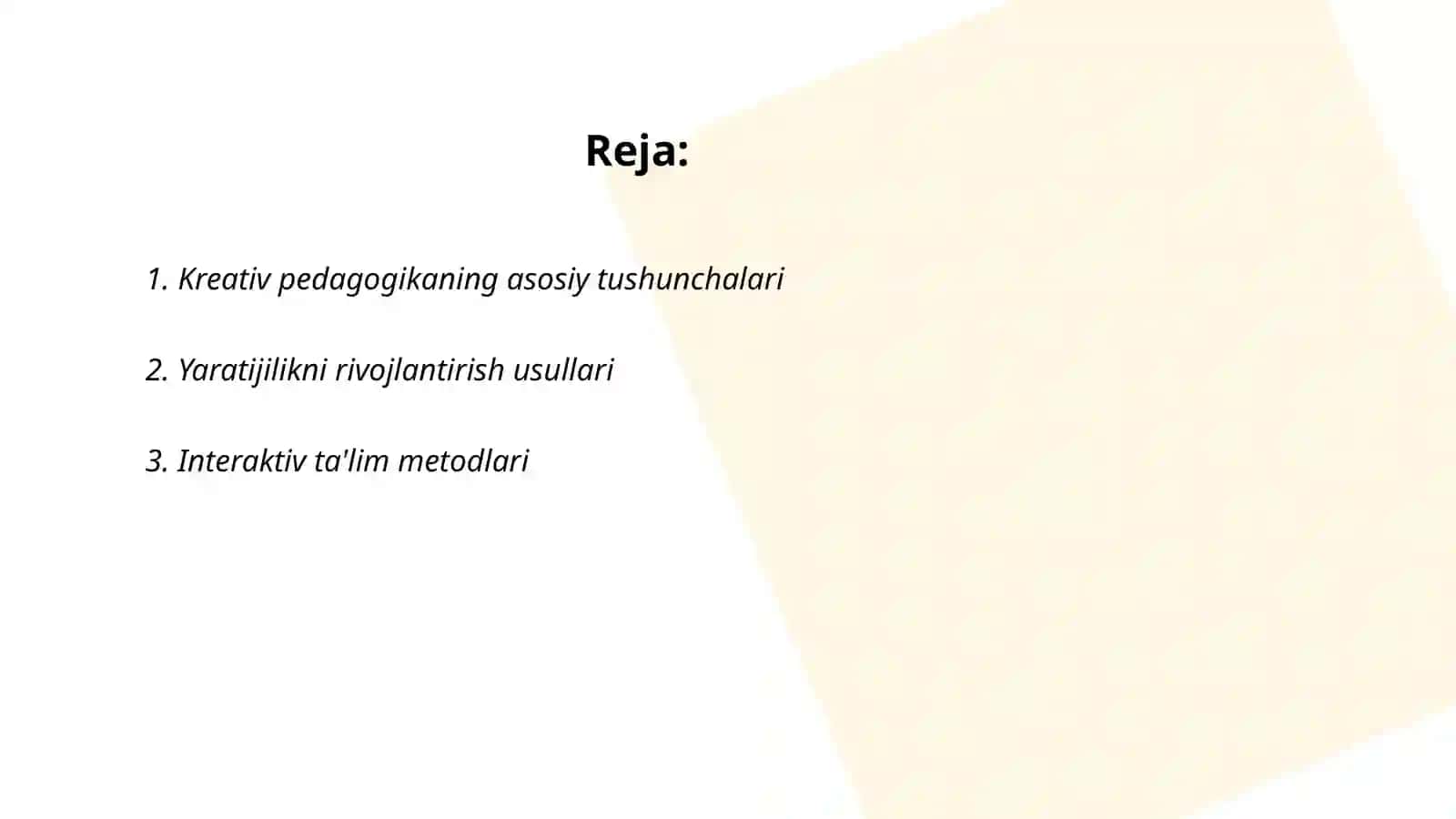 Kreativ pedagogika fanining tamoyillari va mezonlari 2
