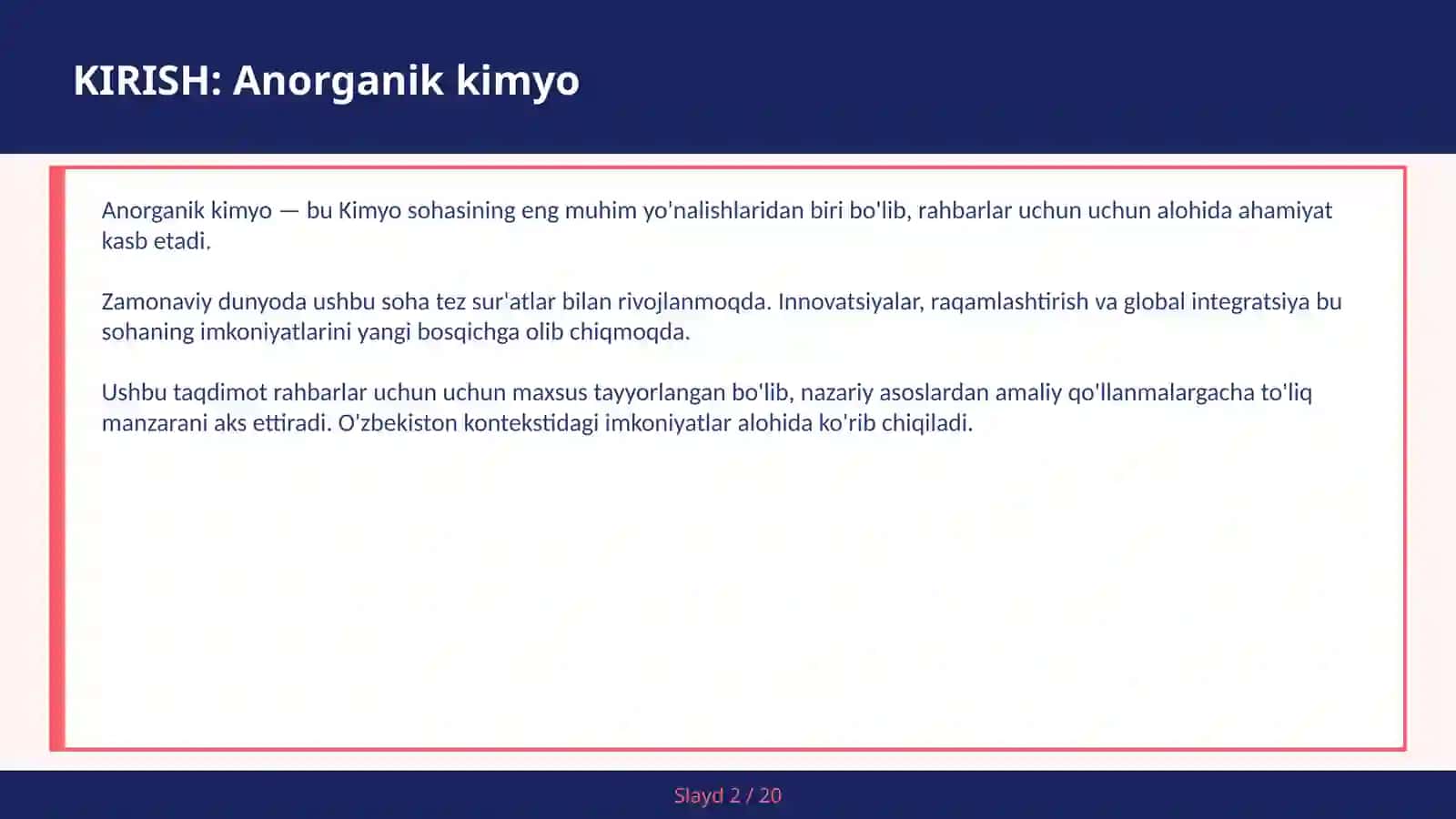 Anorganik Kimyo 2