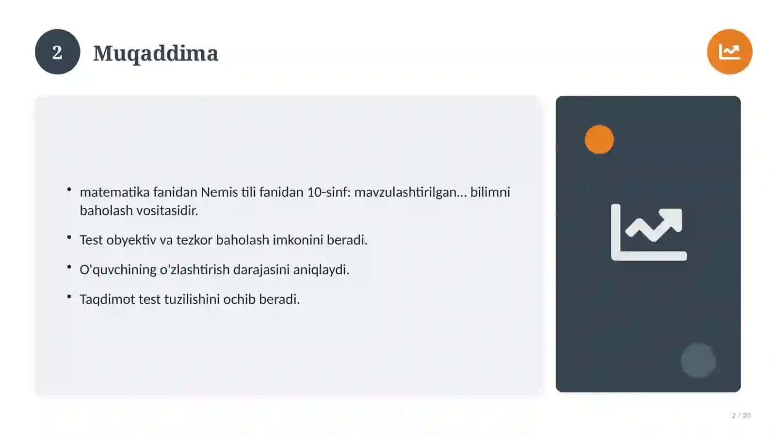 Nemis tili fanidan 10-sinf: mavzulashtirilgan nazorat ishi 2