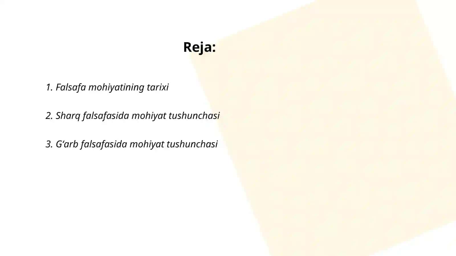 Falsafa mohiyatining tarixi 2