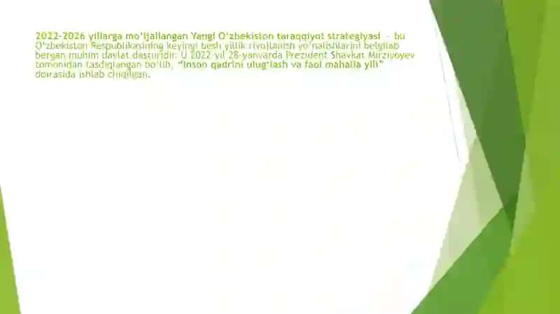 Yangi O'zbekiston taraqqiyot strategiyasi 2