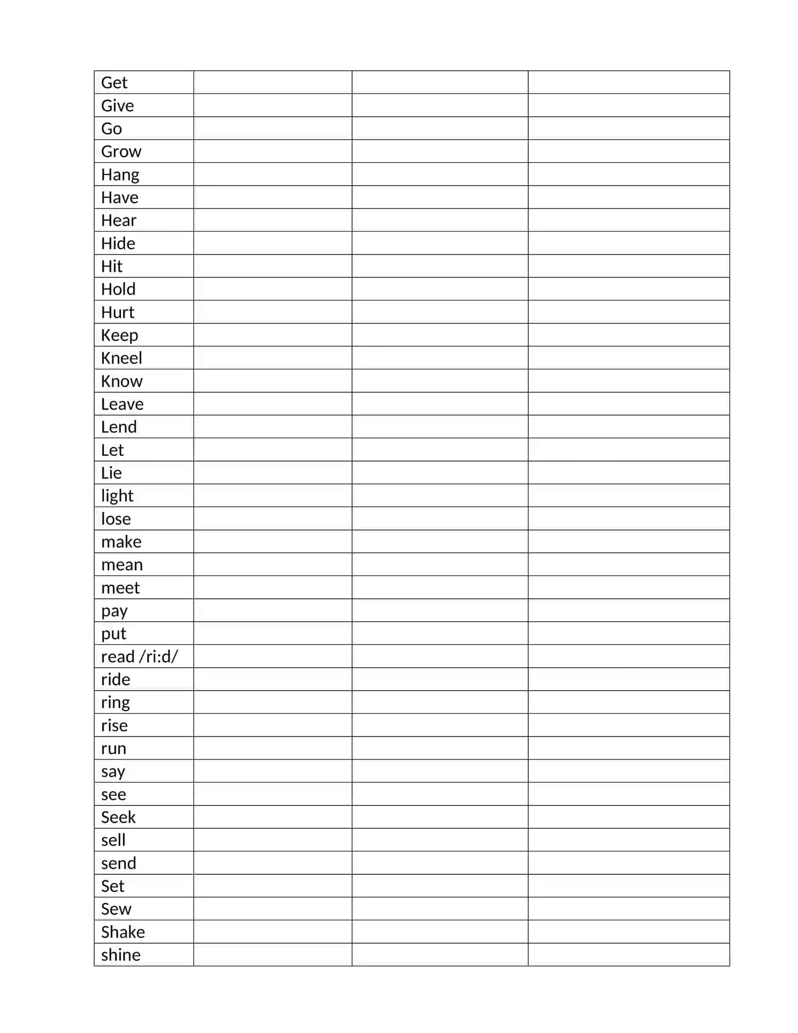 Irregular verbs ( blue murphy) worksheet 2