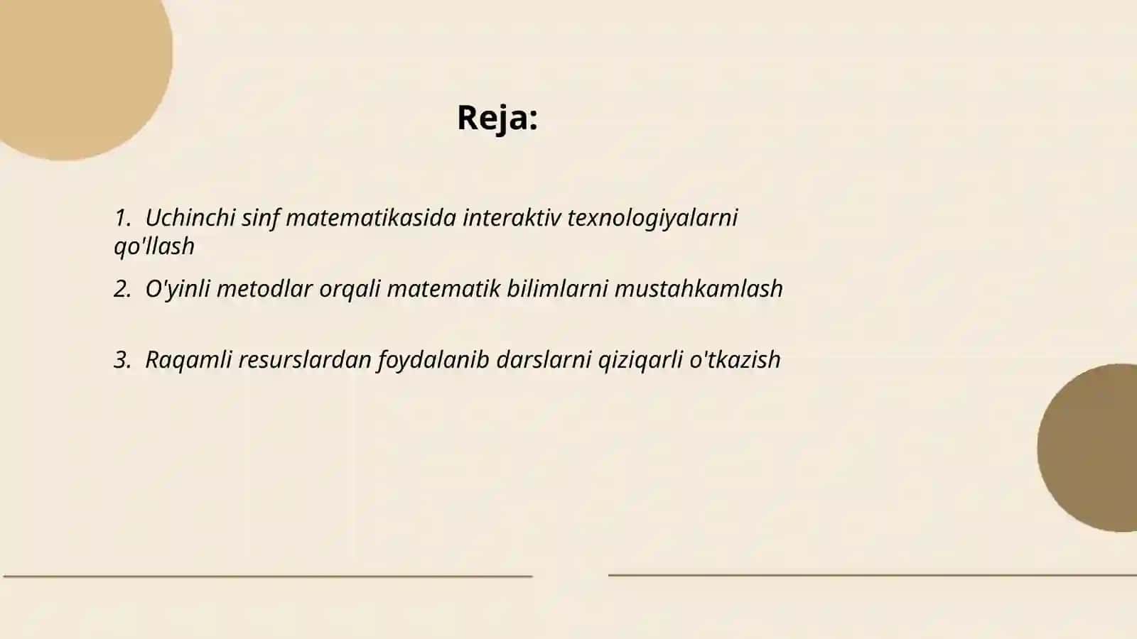 Uchinchi sinf matematikadan o'quvchilarni bilish faolligini oshirish metodikasi 2
